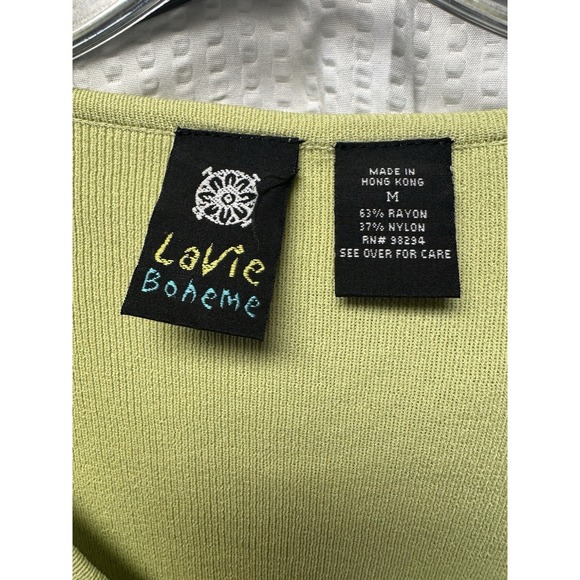 Lavie Boheme Lounge Travel 2p set Women's Medium Green Butterfly Embroidered Y2K - Picture 5 of 11